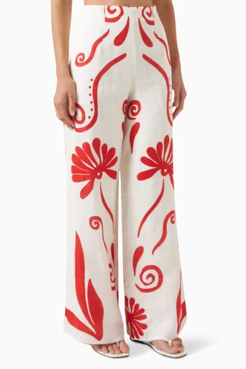 Toya Wide-leg Pants in Linen