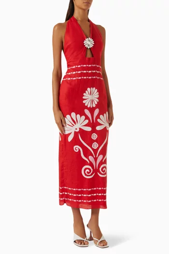 Orly Open-back Dress in Linen