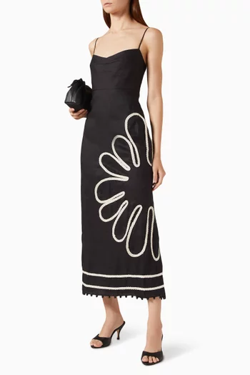 Paloma Midi Dress in Linen