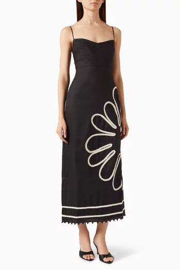 Paloma Midi Dress in Linen