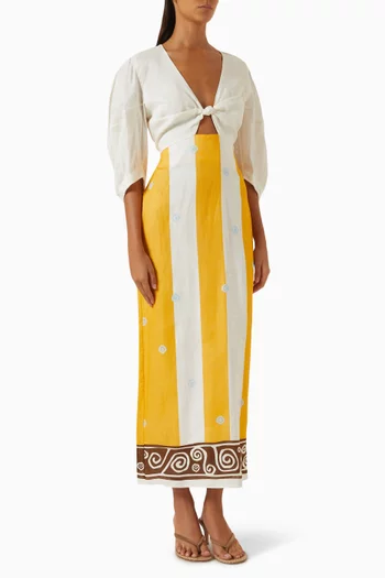 Gaia Knot Dress in Linen