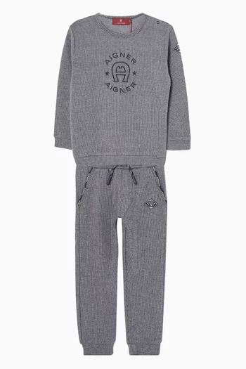 Logo Tapered Sweatpants in Rib-knit