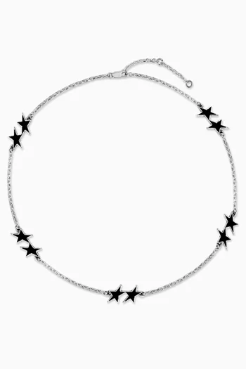 Enamel Icon Necklace in Silver