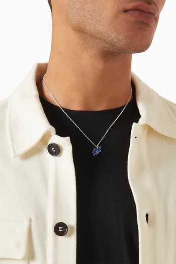 Tilted Enameled Necklace in Sterling Silver