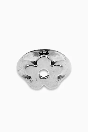 Flower Ring in Silver-plated Brass