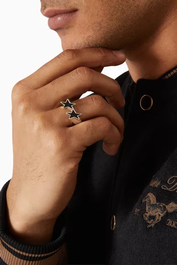 Icon Enamel Ring in Silver-plated Brass