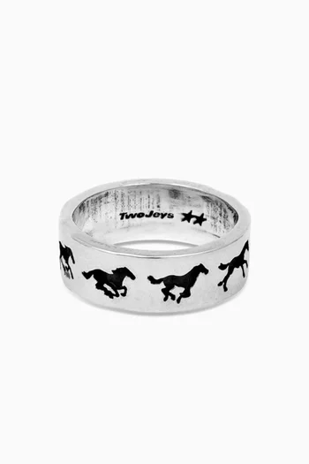 Sequence Ring in Silver-plated Brass