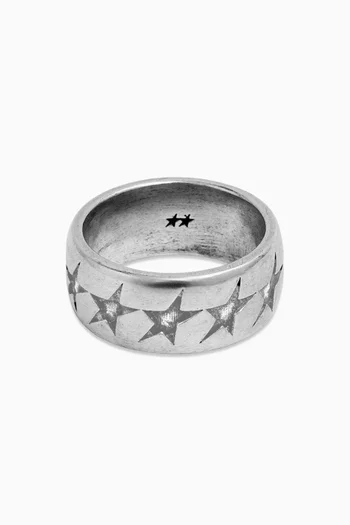 Starline Band Ring in Silver-plated Brass