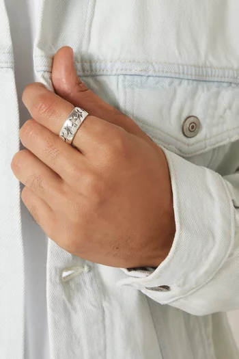 Starline Band Ring in Silver-plated Brass