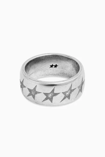 Starline Band Ring in Silver-plated Brass