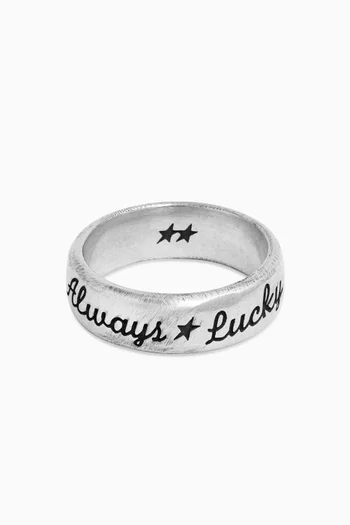 Always Lucky Band Ring in Silver-plated Brass