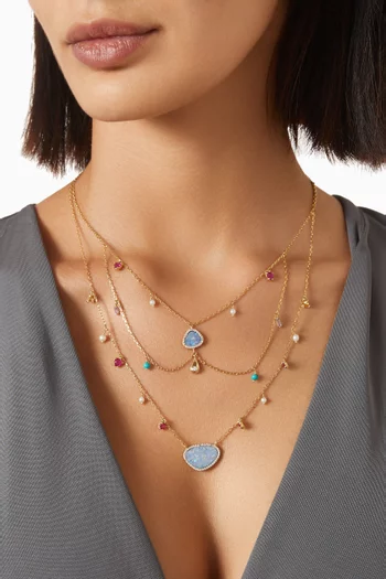 Australian Opal & Gemstone Necklace in 18kt Gold