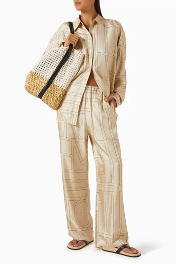Monogram Pyjama Pants in Silk