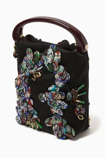 Micro Embellished Top-handle Bag in Nylon