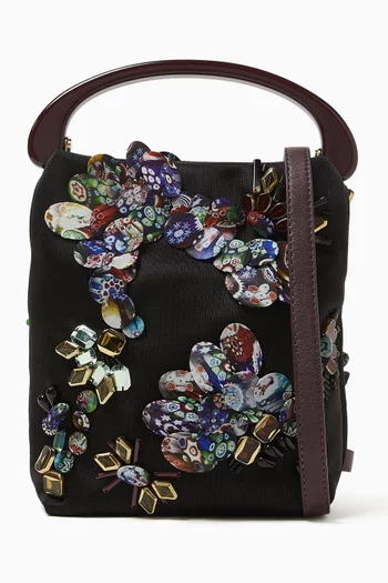 Micro Embellished Top-handle Bag in Nylon
