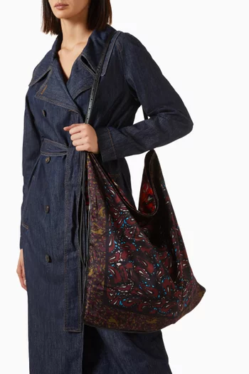Extra Large Scarf Print Shoulder Bag