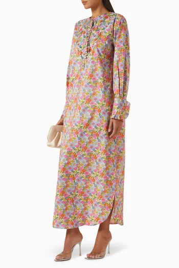 Lola Embroidered Kaftan in Cotton