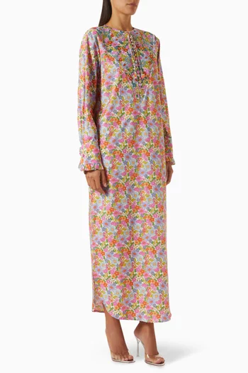 Lola Embroidered Kaftan in Cotton