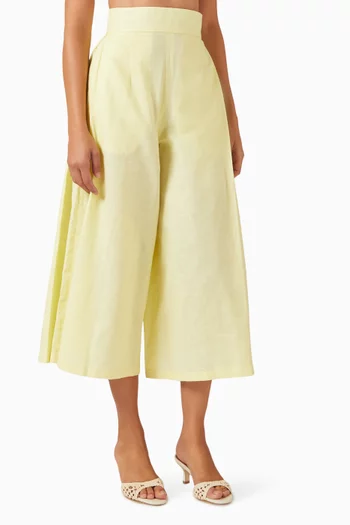 Midi Culotte Pants in Linen
