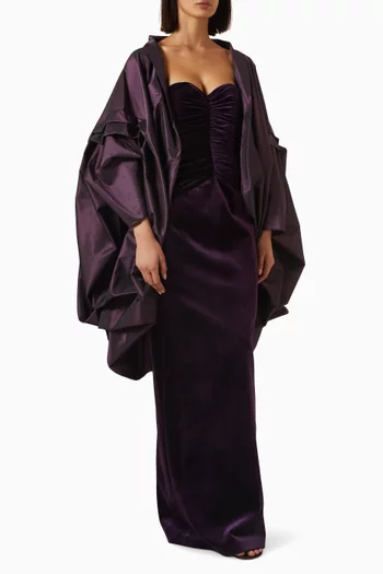 Dress & Cape Set in Velvet & Taffeta
