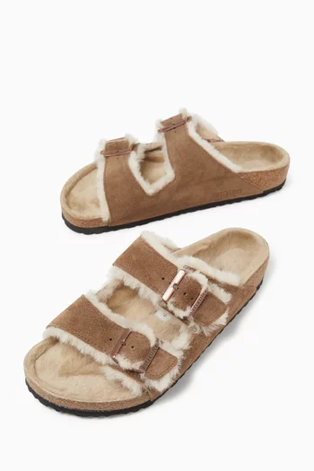 Arizona Shearling Sandals in Suede