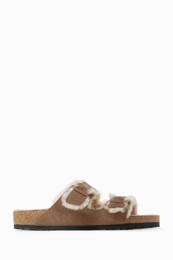 Arizona Shearling Sandals in Suede