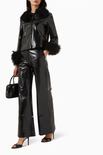 Liona Croco Wide-leg Pants