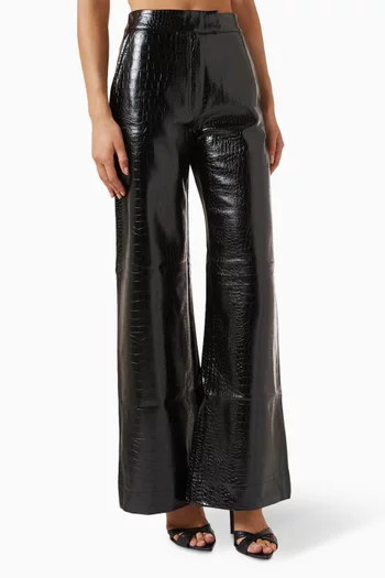 Liona Croco Wide-leg Pants