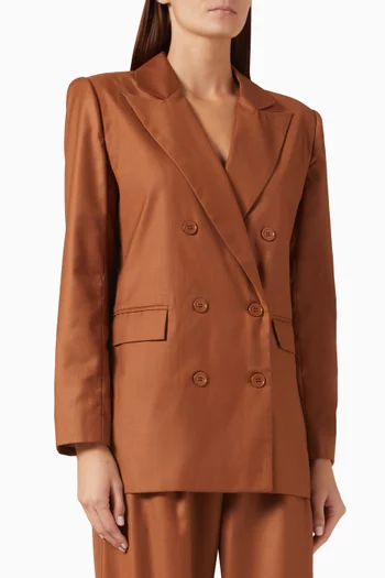 Lyra Long Blazer in Gabardine
