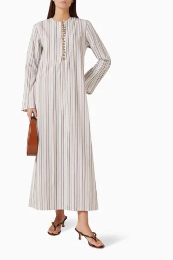 Lueur Striped Maxi Dress in Cotton