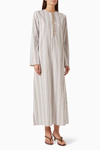 Lueur Striped Maxi Dress in Cotton