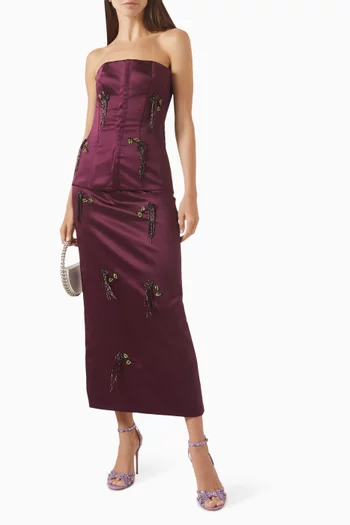 Flare Bead-embellished Corset Top