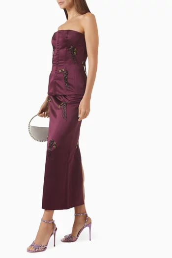 Bead-embellished Column Skirt