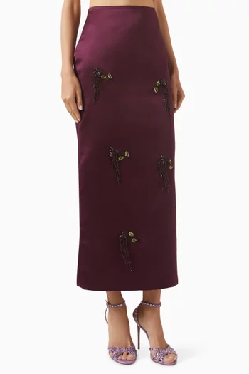 Bead-embellished Column Skirt