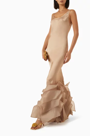 Feuillage Sleeveless Maxi Dress