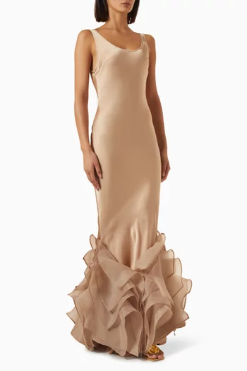 Feuillage Sleeveless Maxi Dress