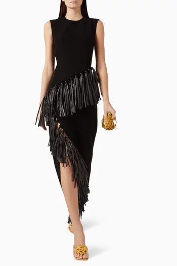 Sol Fringe Dress in Crepe
