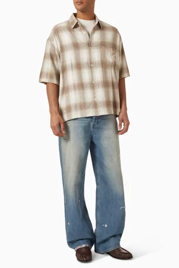 Flannel Button-up Shirt in Cotton