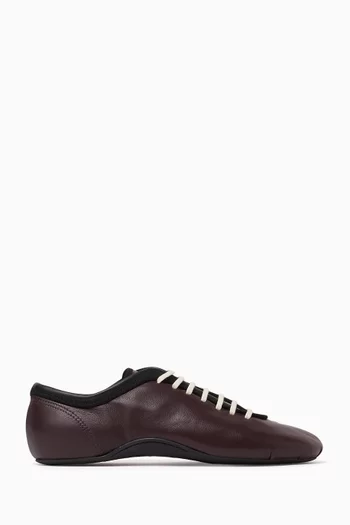 Lace-up Sneakers in Leather