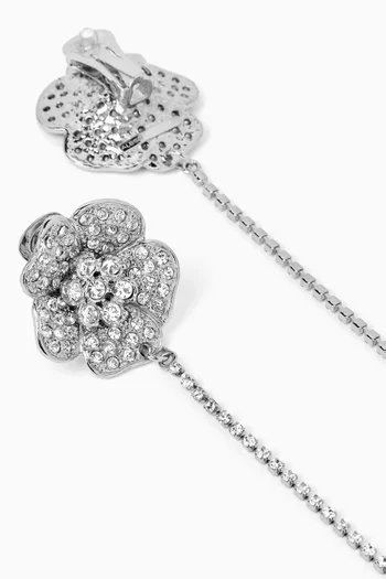 Flower Crystal Drop Earrings