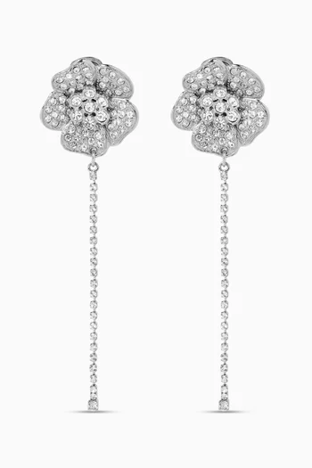 Flower Crystal Drop Earrings