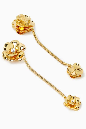 Flower Crystal Drop Earrings
