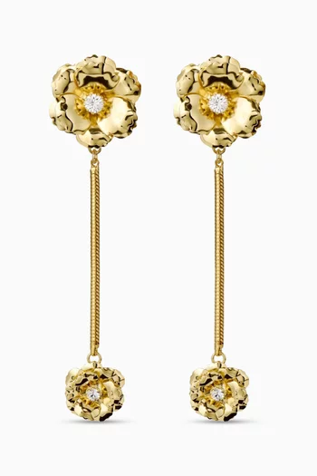Flower Crystal Drop Earrings