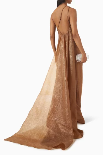 Blur One-shoulder Dress in Organza