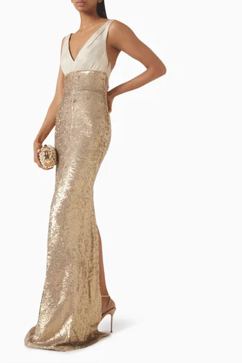 Muted Motion Draped Bustier Dress