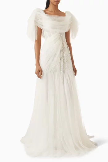 Faint Halo Off-shoulder Dress in Tulle