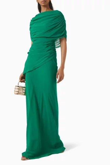 Pulse Draped Dress in Crepe Georgette