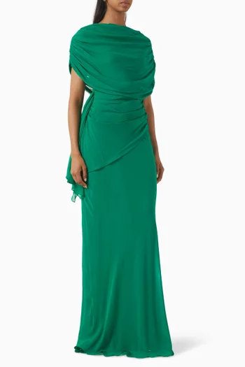 Pulse Draped Dress in Crepe Georgette