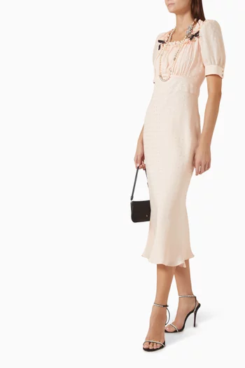 Jacquard Midi Dress in Silk
