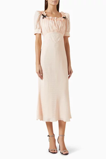 Jacquard Midi Dress in Silk